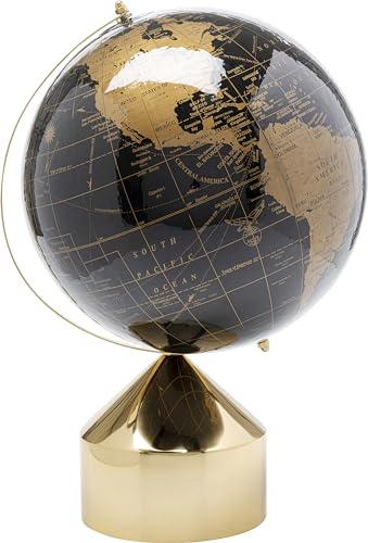 Kare Design Deco Object Globe Top, Gold, Stainless Steel, Elegant, Statue, Gift Idea, Decorative Home Accessories, Room Decor, Home Decor for Living Room, Bedroom, Office, 47x30x30 cm
