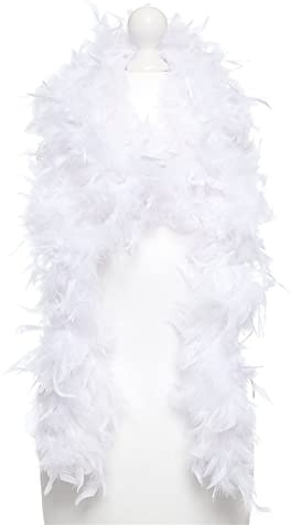 PMS 1.5M Feather Boa Costume/Fancy Dress/Hen Night - White