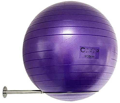Wall Mounted Stainless Steel Exercise Ball Holder, Sturdy Yoga Ball Storage Rack, Stability ball Display Holder, for Exercise/Yoga/Stability Balls 32 cm to 86 cm (13 to 34), With mounting screws