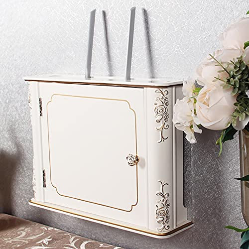 WiFi Router Box,WiFi Box,Internet Box,Wall Set-top Box,WiFi Router Organize Box,Patch Panel,Storage Shelf Cord Cover Container Management,Floating Wall Shelf(2