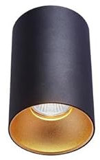 LED Aufbauleuchte, LED Aufbauspot, Aufbaustrahler GU10, Aluminium Schwarz/Gelb Rund 85mm x 110mm, LT4