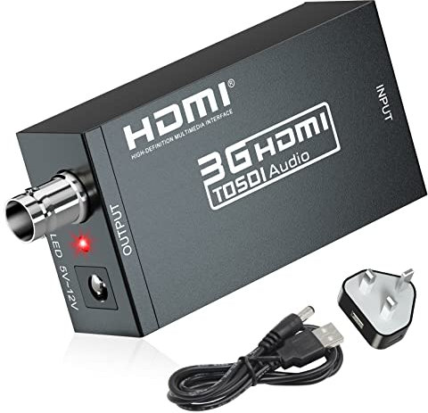 SHUITING HDMI to SDI Converter - HDMI Input, SDI Output - Supports 1080P for Camera, Home Theater