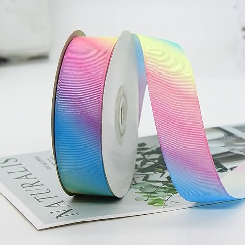 GAKA FAVOR Satinband Macaron Regenbogen Dekoration Geschenkband breit Schleifenband Bänder, Stoffband für Hochzeit, Taufe und Geburtstag Geschenke