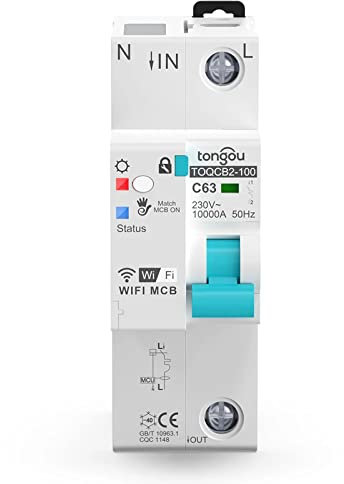 Disjoncteur intelligent WiFi surtension sous tension surcharge disjoncteur de Protection haute puissance MCB minuterie de disjoncteur télécommande minuterie intelligente avec mesure par TUYA/Smart Lif