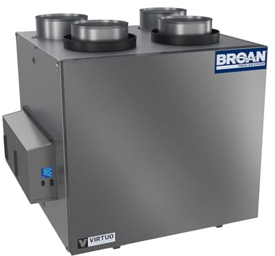 Broan B210E75RT AI 206 CFM Wall or Ceiling Mounted Energy Recovery Ventilator with Top Ports and Superior HRV Core Performance - N/A