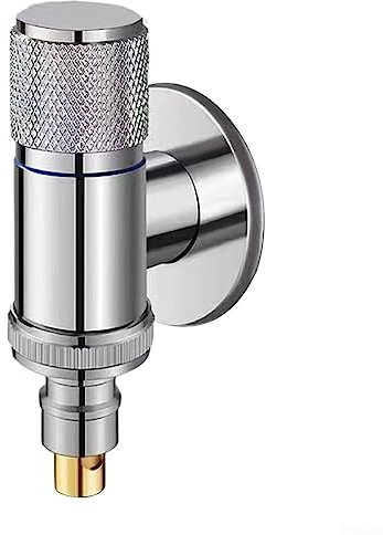 DAZZLEEX Robinet à Montage Mural, Robinet de Machine à Laver en Acier Inoxydable Robinet à Angle d'Ouverture Rapide pour Machine à Laver, Argent G1/2