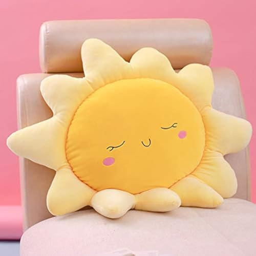 Wolke Kissen, Wolke werfen Kissen für Schlafzimmer Auto dekorativ, 3D Plüsch Wolke geformte dekorative Kissen, dekorative Kindergarten Kissen, Spielzimmer Dekor, niedliche Kinder werfen Kissen (Sonne)