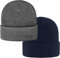 2 Stück Classics Beanie Mütze Herren Damen,Unisex Wintermütze,Knit Cuffed Beanie Hat,Dehnbar Weiche Strickmütze für läuft Autofahren Radfahren Arbeiten Outdoor (Dunkelgrau und Navy blau,2 Stück)