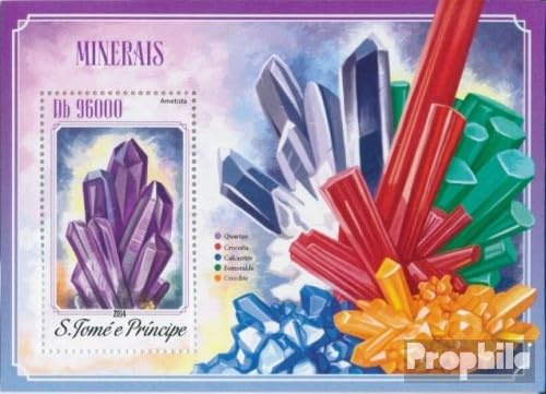 Prophila Collection Sao Tome E Principe Bloque 1012 (Completa. edición) Nuevo con Goma Original ** MNH 2014 minerales (Sellos para los coleccionistas) Minerales/Fósiles/Joyería/Relojes