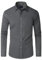J.VER Herren Hemd Langarm Grau Freizeithemden Regular Fit Business Hemden Faltenfrei Formales Anzug Hemd mit Tasche M
