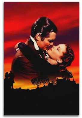 VZRSQZK Filmposter Gone with The Wind, dekoratives Gemälde, Leinwand-Wandposter und Kunstdruck, modernes Familienschlafzimmer-Dekor-Poster, 30 x 45 cm