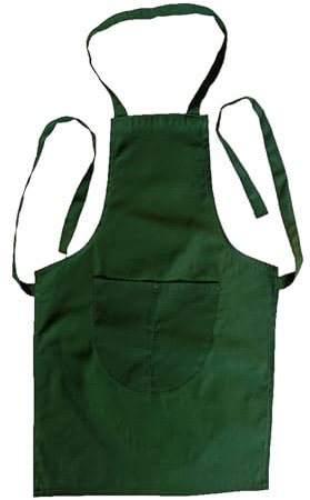 Bonnin Delantal liso para niños con bolsillo frontal para dibujar, pintar, hornear, cocinar recuerdos de fiesta., verde oscuro, varios