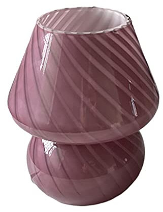 Oikabio Lampe de table de chevet en verre soufflé à la main avec abat-jour pour décoration de - Violet