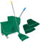 Curvaso 20L Green Kentucky Mop Bucket & Wringer System with Wheels | Includes 2 Mopping Heads & Handle Holder | Commercial & Home Floor Cleaning