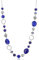 FULU AUTUMN Collier de Perles Long en Argent - Collier Boheme avec des Cristaux et des Perles en Pierre Naturelle Bijoux Fantaisie - Belle Idée de Cadeau de Fête Des Mères(Royal Blue)