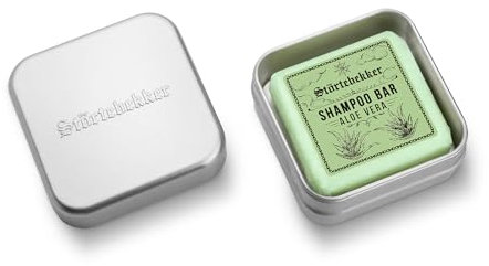 Störtebekker® Premium Festes Shampoo Aloe Vera & Seifendosen Set - Pflege-Shampoo + Seifendose Aluminium - Shampoo Bar im Set für Haar, Gesicht & Körper - Handgefertigt in Seifenmanufaktur