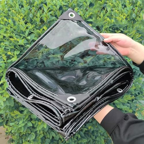Transparente Plane, wasserdichte, strapazierfähige Planen mit Ösen, Balkon-Regenschutz, PVC-lichtdurchlässige Planen für Gartenmöbel, Gewächshäuser, Pergola-Dach, Pavillon-Seitenteile, Kunststofffolie