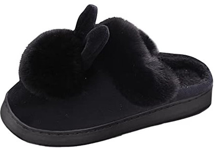 Furry Soft Home Calzature Scarpa Coniglio Pantofole Orecchie Pantofola da Donna per Interni Comfort Invernale da Donna Ciabatte 42 Pianta Larga