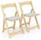 RELAX4LIFE 2er Set Klappstuhl, Esszimmerstuhl mit Gepolsterter Sitzfläche & Holzrahmen, Küchenstuhl Klappbar & Tragbar, Bürostuhl für Esszimmer Office Events
