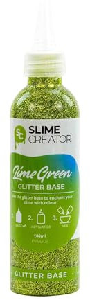 Slime Creator - Base glitterata – verde lime | Flacone facile da versare da 180 ml | Sicuro e testato per la produzione di slime