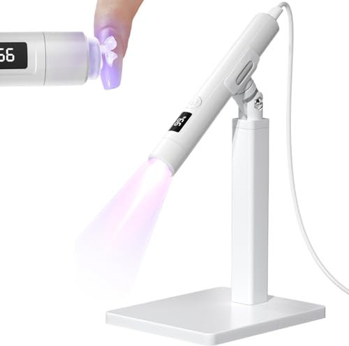 Luz LED de mano para uñas, lámpara LED UV con soporte ajustable, secador de uñas con pantalla LCD para un secado rápido, kit de lámpara de uñas portátil para uso doméstico y de salón