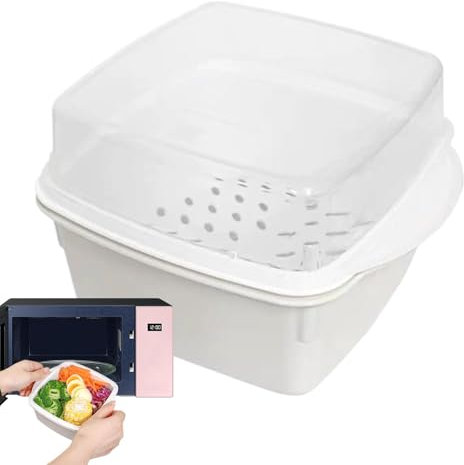 Microwave Steamer Bowl - Microwave Vegetable Steamer | Microwave Cooker | Microwave Bowls, Microwave Cookware Cookware, Versatile Food Container For Vegetables Fish Prep Meal