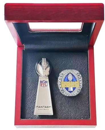 HYKJSHED Fantasy Football Rings 2025 Championship Rings Collection FFL Championship Trophy Geschenkbox Ring-Displaybox Fantasy Football-Trophäe(11)