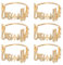 NOPKESV 6 Stück Bismillah Letter Metall Serviettenringe Serviettenschnallen Halter Tischdekoration für Hochzeit, Party, Ramadan, Bankett (Alphabet Gold)