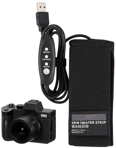 USB Objektiv Dew -Heizung | Heizstreifen wärmer | Dew Remover Objektiv | Wärmer mit 3 Wärmeeinstellungen für Digitalkameras, Teleskope, Zuschauer