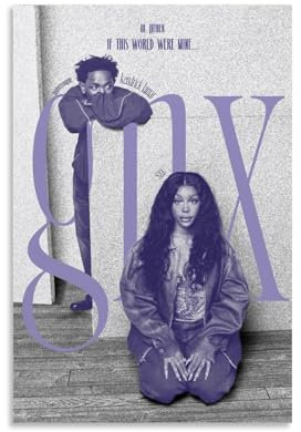 Jidadio Kendrick Poster décoratif sur toile style rétro pour chambre à coucher - Lamar et SZA - 30 x 45 cm