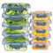 MFY 10 Pack Glass Containers with Lids, Reusable Meal Prep Containers, Airtight Glass Food Storage Containers with Lids, BPA-free, Microwave, Oven, Freezer and Dishwasher Safe, 1040ml & 400ml, Gray