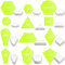 Cinnvoice 612-teiliges Patchwork-Papier-Set, 12 Formen, Acryl-Patchwork-Vorlagen-Set mit 600 Stück Papier zum Nähen, Dresdner Platten, Dreieck, Sechseck, Quiltvorlage (Gelbgrün)