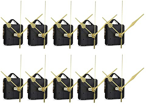 Tagtight 10Pcs Clock Mechanisms Battery Powered, Quartz Clock Mechanism, DIY Silent Movement Spindle Hands Wall Clock Movement Mechanism, Motor Repair Tools Part Clock Kit