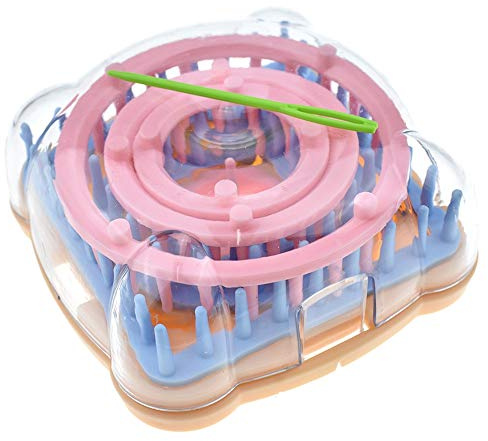 Malloy Flower Knitting Machine Kit DIY Wool Flower Machine Tool Set Square Flower Maker with Needle