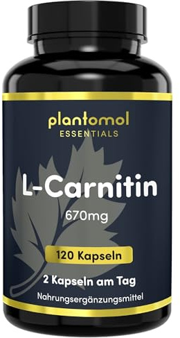 L-Carnitin Kapseln hochdosiert - L-Carnitin Tartrat Kapseln - plantomol® | L-Carnitine vegan - 670mg L-Carnitin hochdosiert pro Tag - L-Carnitin Tabletten hochdosiert - 2 Monatsvorrat