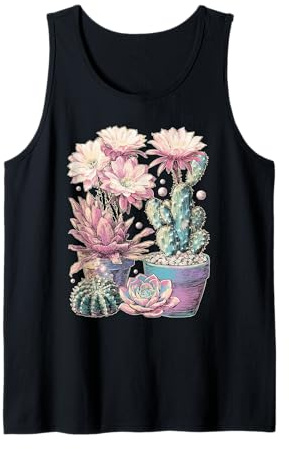 Floral Rebutia Kaktus mit Blumen Botanisch Pastell verträumt Tank Top