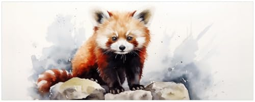 Wallario Küchenrückwand selbstklebend 115 x 50 cm, Motiv: Neugieriger Rotpanda | Spritzschutz abwischbar & pflegeleicht