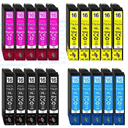 20 XL Druckerpatronen für Epson T1631 T1632 T1633 T1634 Nr.16 Nr.16XL für Epson Workforce WF-2010 WF-2510 WF-2520 WF-2530 WF-2540 WF-2630 WF-2650 WF-2660 WF-2750 WF-2760