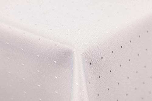 Punkte Damast Tischdecke 135 rund von First-Tex *Champagner*