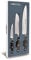Arcos Küchenmesser Set 3-teilig: Schälmesser + Santoku + Chefmesser. Kochset mit Edelstahlklinge und Griff aus Polyoxymethylen. Riviera Serie. Schwarz