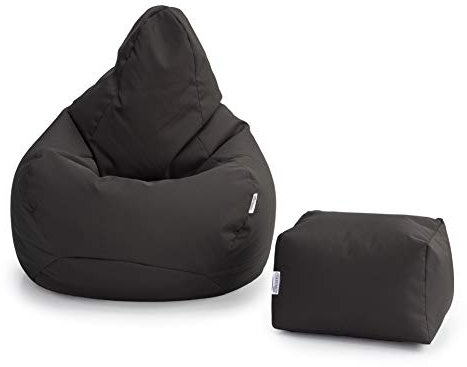 Loft 25 Gaming Sitzsack Outdoor | Gaming Sessel für den Innenbereich des Wohnzimmers im Freien | Wasserbeständig | Ergonomisches Design zur Körperunterstützung (Dunkelgrau, Sitzsack Set)