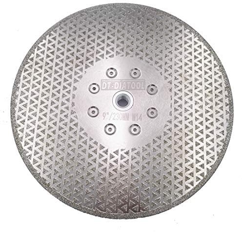 DT-DIATOOL Disque Diamanté à Tronçonner et à Meuler 2 Pièces 230 mm x M14 Double Face Électroplaqué pour Pierre Marbre Carreaux Granit