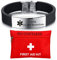 ForeverWill Kostenlose Benutzerdefinierte Gravur Frauen Männer Edelstahl Silikon Medical Alert ID Armband Med Identifikation Armband Notfall Gesundheitserinnerung um Leben mit Aid Bag Zu Retten