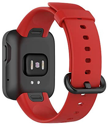 Watch Straps, Silicone Bracelet for Xiaomi Mi Watch Lite, Soft Silicone Multi-Coloured Replacement Sport Band with Adjustable Clasp Strap for Xiaomi Mi Watch Lite/Redmi Watch (Red), Silicone, Silicone