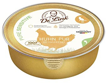 Dr. Link® Pure Sensitive 12x85g Premium-Nassfutter für Katzen: Huhn pur | getreidefrei | 100% Single-Protein