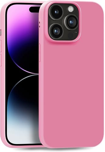 MyGadget Coque pour iPhone 14 Pro Max - Case TPU Souple - Cover Protection Extra Fine & Légère - Étui Coloré Anti Choc et Rayures - Rose