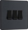BG Electric - Interruptor de luz de pared triple, 2 vías, placa frontal sin tornillos, bordes redondos, Evolve, gris mate, 20 A, 16AX, PCDMG43B