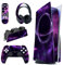 PlayVital Skin Stickers für ps5 Konsole Regular Edition,Aufkleber Vinyl-Skin Stickers Schutzfolie Folie für PS5 Konsole,Controller,Ladestation,Headset,Medienfernbedienung-Lila Deep Space