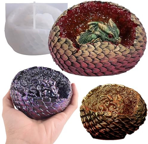 Drachenei-Formen Dinosaurier-Harzform – Harzguss-Silikonformen für Heimdekoration und Kerzenherstellung, Wellen-Spiralform