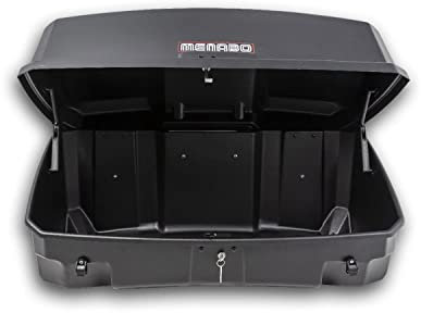 Coffre arrière Menabo Mizar - Boîte de Transport sur Support d'attelage - Coffre à Bagages arrière - Porte-Bagages arrière de Voiture Noir - 300 litres - 30 Kg